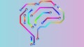 Vibrant brain circuit artwork symbolizing innovation, artificial intelligence, and modern technology solutions for creative Royalty Free Stock Photo