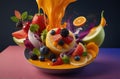 Explore the fusion of flavors and ingredients in modern fusion cuisine, depicted in a visually striking