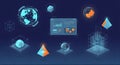 Digital Technology Data Visualization Futuristic Sci-Fi UI Elements, Global Network Royalty Free Stock Photo
