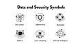 Visualize data science and cybersecurity with this symbol collection.