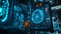 Futuristic AI System for Securing Data Networks Royalty Free Stock Photo