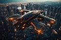 Explore a futuristic city where personal flying