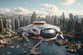 Explore a futuristic city where personal flying