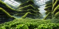A futuristic digital masterpiece envisioning a high-tech agricultural hub. See automated farming machines thriving Royalty Free Stock Photo
