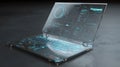Explore futuristic transparent laptop technology concept design for innovation and computing devices Royalty Free Stock Photo