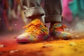 Explore the Holi tradition of colorful footwear