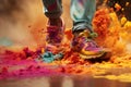 Explore the Holi tradition of colorful footwear