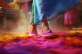 Explore the Holi tradition of colorful footwear