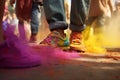 Explore the Holi tradition of colorful footwear