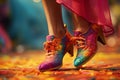 Explore the Holi tradition of colorful footwear
