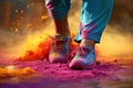 Explore the Holi tradition of colorful footwear