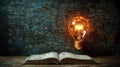 Explore Ideas with Light Bulb and Knowledge Sketches on Board, Concept Idea Royalty Free Stock Photo