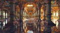 Explore an infinite palace of mirrors and light a journey through time and colorful realities Royalty Free Stock Photo