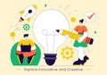 Explore an Innovative and Creative Vector Illustration Featuring a Startup with Software and Web Development