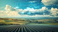 Transformative Impact of Digital Technology on Agriculture Landscape Royalty Free Stock Photo