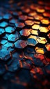 Explore the intricacies of a hexagonal graphic in vibrant 3D rendering