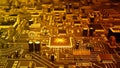 Advanced microchip technology powers the interconnected digital circuit board. Royalty Free Stock Photo