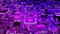Advanced microchip technology powers the interconnected digital circuit board. Royalty Free Stock Photo