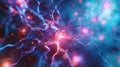 Explore the intricate neural communication through this depiction of active nerve cells and the electrical activity of neuron Royalty Free Stock Photo