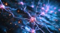 Explore the intricate neural communication through this depiction of active nerve cells and the electrical activity of neuron Royalty Free Stock Photo