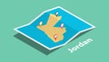 Explore jordan maps with isometric style and pin marker location tag on top