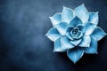 Explore light Blue Succulent on Dark Backdrop, a Serene Floral Bloom Royalty Free Stock Photo