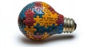 Explore the Light Bulb Puzzle, Creative Thinking and Problem Solving Concepts Royalty Free Stock Photo