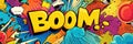 Explore a lively array of comic-style doodles filled with speech bubbles and energetic sound effects like boom and bam Royalty Free Stock Photo