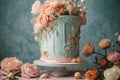 Pastel Colour Cake Design With Simple Flower Patterns