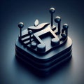 3D Apple Music Icon Concept in Dark Mode Style AI-Generated Design