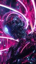 Explore a mesmerizing birdseye view of futuristic technologies merging with fluid dance forms Envision sleek robots gracefully
