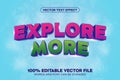 Explore More 3D Vector Text Effect with Colorful Editable Typography Royalty Free Stock Photo