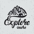 Explore more hand written lettering typography with mountains and bear silhouette.