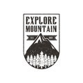 Explore mountain vintage logo design Royalty Free Stock Photo