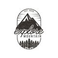 Explore mountain vintage logo design Royalty Free Stock Photo
