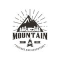 Explore mountain vintage logo design Royalty Free Stock Photo