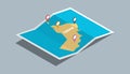 Explore oman maps with isometric style and pin marker location tag on top