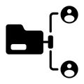 Shared directory icon in filled style Royalty Free Stock Photo
