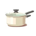 Cooking Pot with Lid Vector Illustration