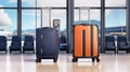 Explore our Stylish Luggage Collection at an Empty Blur Airport: Travel with Elegance and Convenience.