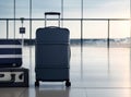 Explore our Stylish Luggage Collection at an Empty Blur Airport: Travel with Elegance and Convenience.