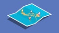 Explore philippines nation with maps pin tag location with isometric 3d style