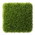 Artificial grass turf sample square: premium synthetic lawn for landscaping and decor on transparent background Royalty Free Stock Photo