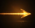 Explore the powerful symbolism of assertiveness with this abstract image featuring a glowing arrow piercing through darkness,