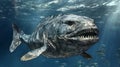 Explore the prehistoric ocean with dunkleosteus the massive armored fish that dominated ancient seas Royalty Free Stock Photo