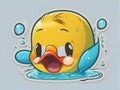 Duck Tales: Crying and Happy Sticker Set with Big Eyes and Cute Cartoon Designs