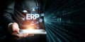 Modern Enterprise Resource Planning Technology with AI Integration for Business Efficiency and Data Management Solutions Royalty Free Stock Photo