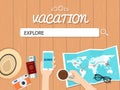 Explore Search Graphic Illustration For vacation.