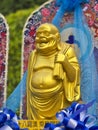 Golden statue of Maitreya Buddha, Arhat, Buddha, God in Oriental Culture.