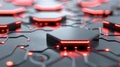 Explore a sleek and abstract design of futuristic electronic circuits with a scifi edge, rendered in a striking grey